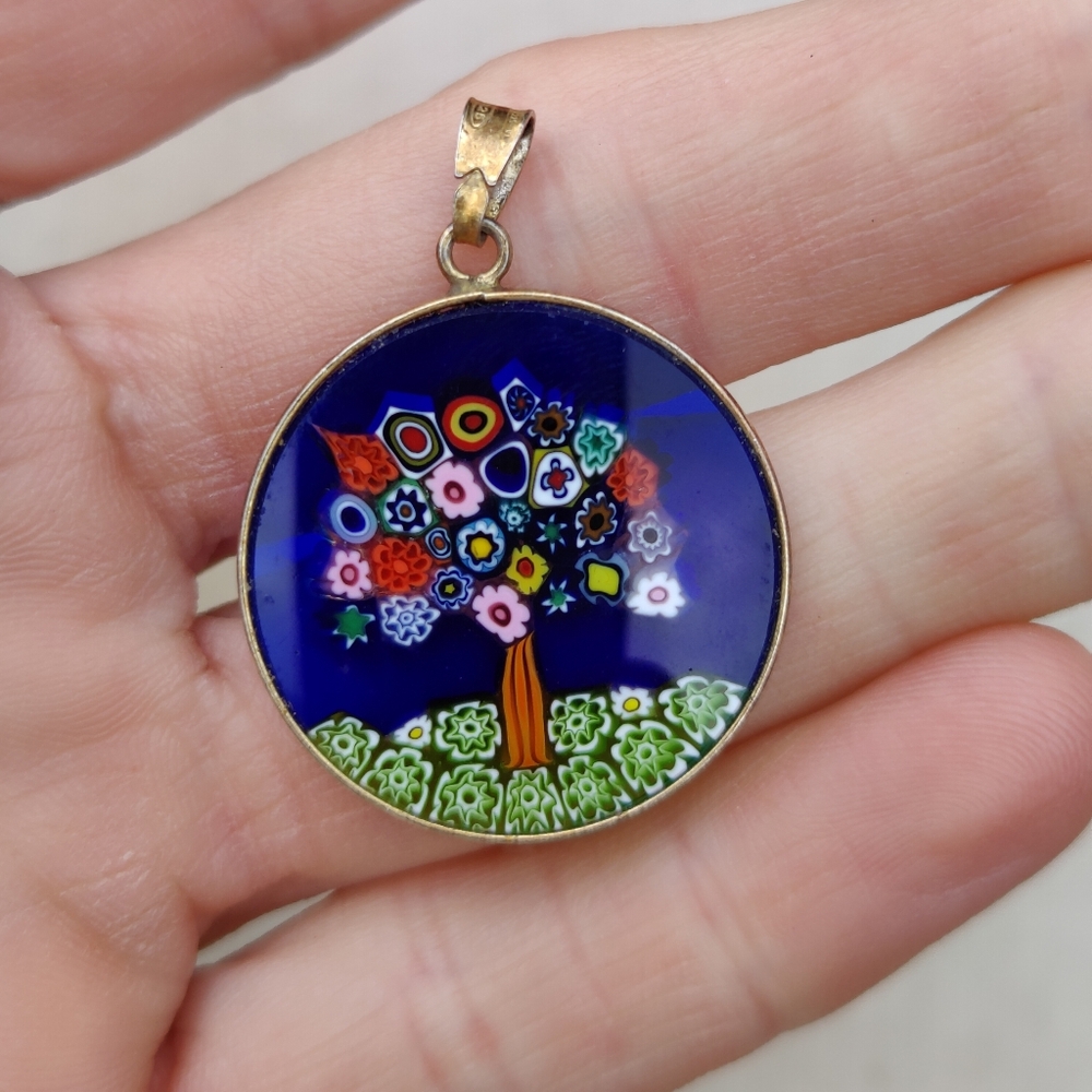 Murano Millefiori Tree Of Life Pendant - Picture 2 of 5